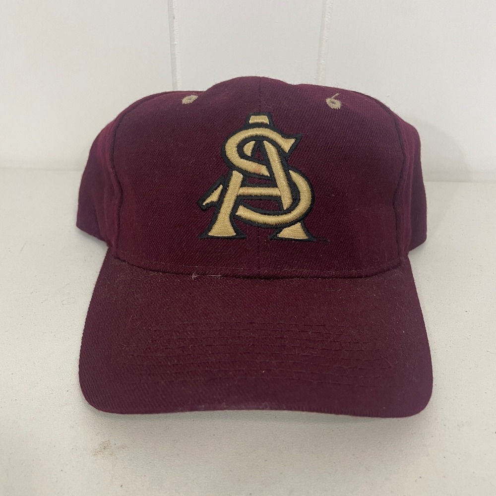 VTG Zephyr Arizona State Sun Devils Fitted Hat Cap 7 1/4 Maroon Gold NCAA Mens